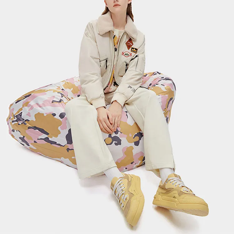 FILA FUSION FILA X MARCELO BURLON Puffer Jackets Women's Pen Screw Apricot-1