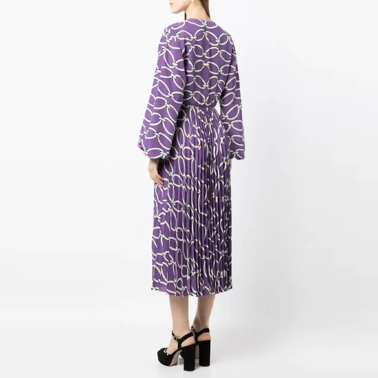 Valentino Long-Sleeved Dresses Women's Purple-2