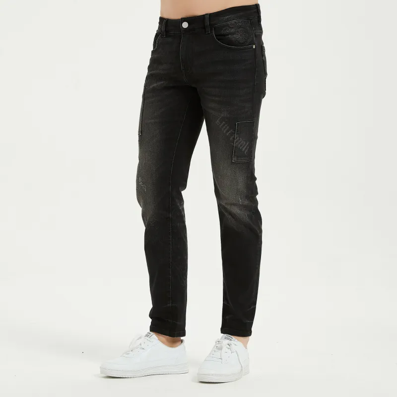 LIUREGALI Jeans Men Black-6