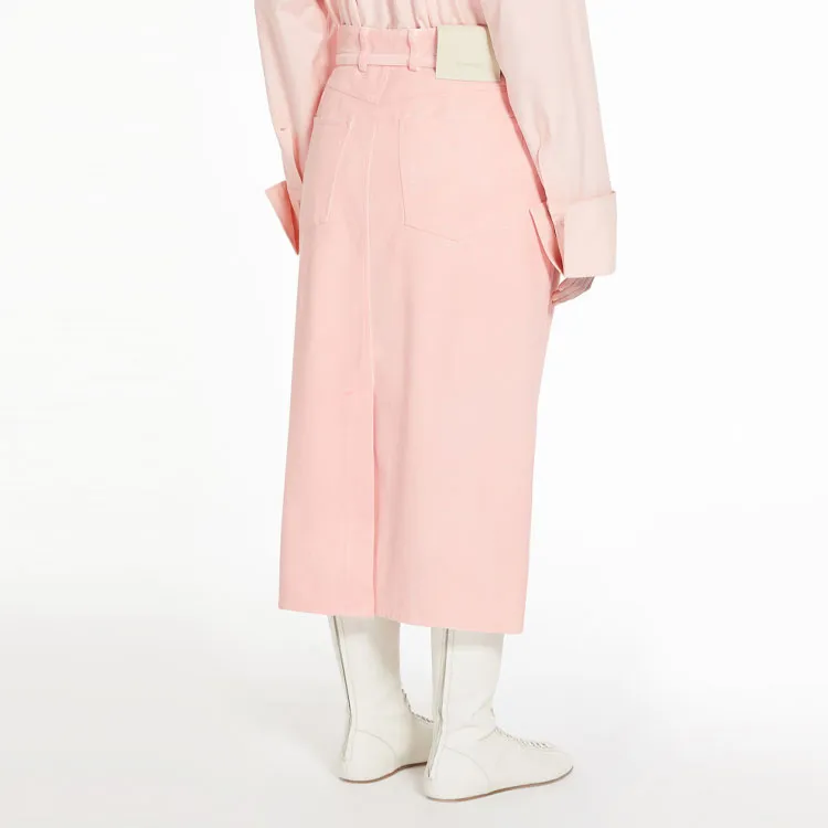 SportMax Denim Long Skirts Women's Pink-2