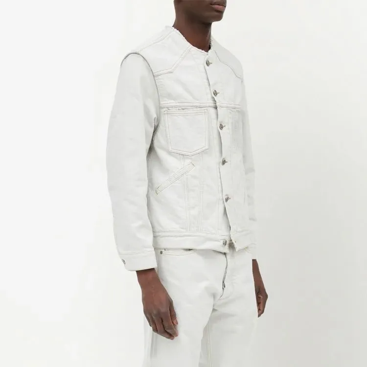 Maison Margiela Collarless Buttoned Denim Jacket-1