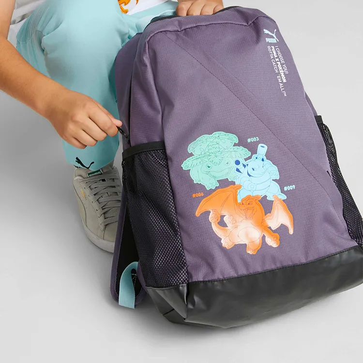 PUMA POKEMON Pokémon Collaboration Fabric Backpack Regular Men's Charcoal Purple-2