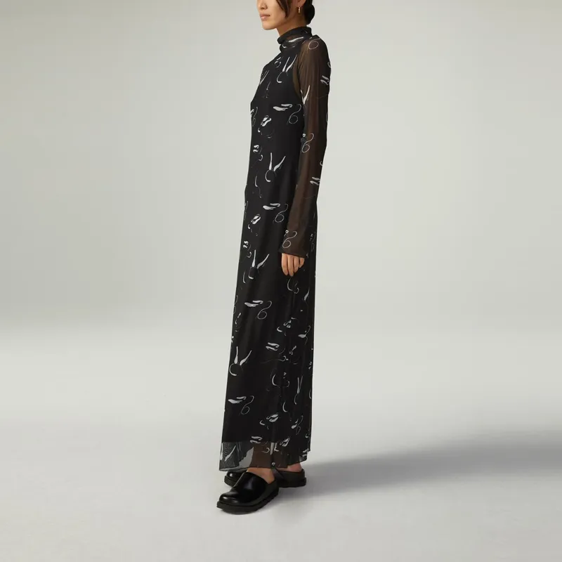 ZARA Long-Sleeved Dresses Women's Black-3