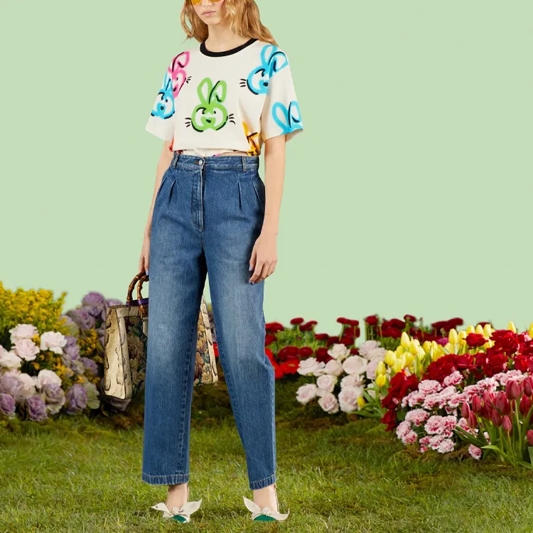 GUCCI Lunar New Year Graffiti print Cropped T shirt-2