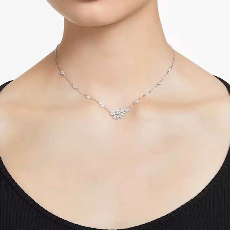 Swarovski Gema Rhodium Plated Necklaces Women's-3