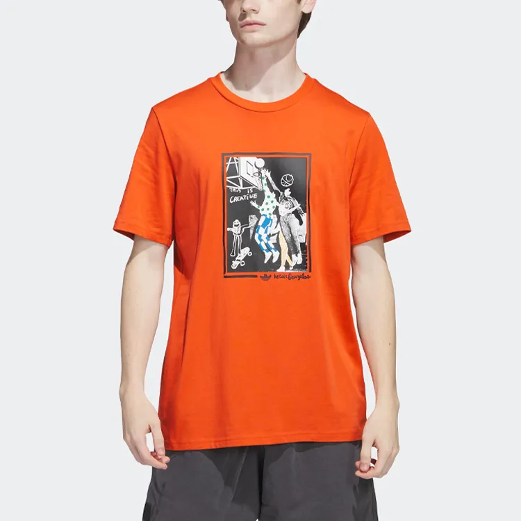 Adidas Originals T Shirt Men's Orange Red-1