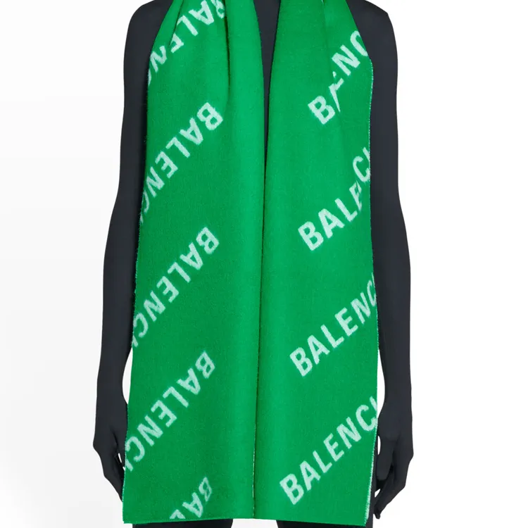 Balenciaga Knit Scarf Unisex Green-2