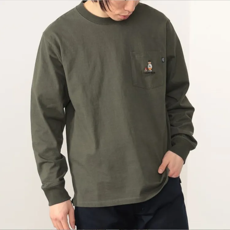 Beams T-Shirts Men Olive Green-5
