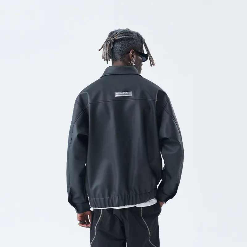 HARSH AND CRUEL Leather Jackets Unisex Black-4