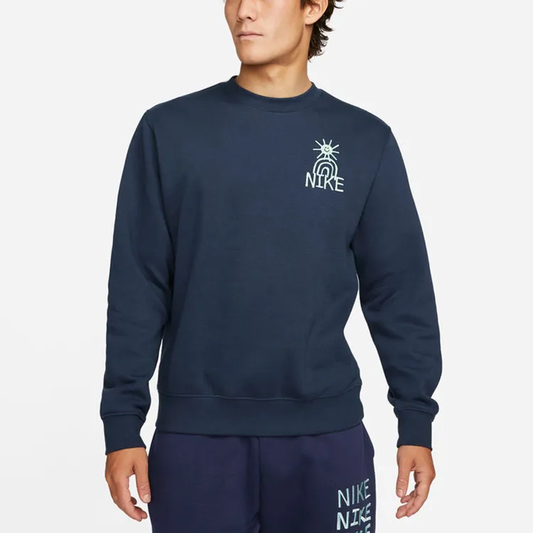 Nike Sweatshirts Men Dark Navy Blue-2