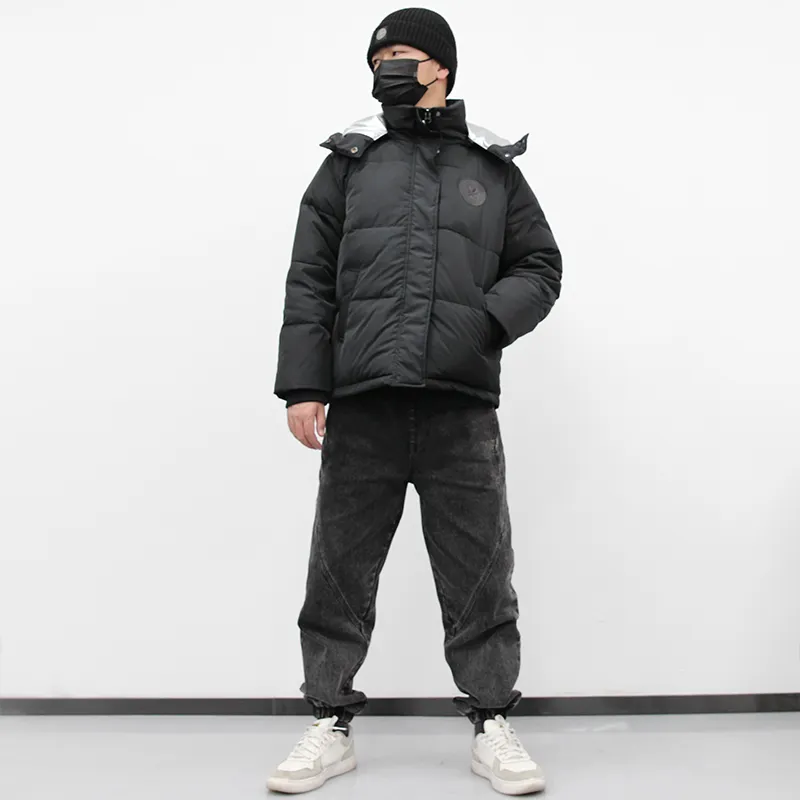 Tokidoki Solid Color Hooded Loose Fit Thickened Down Jacket Unisex-3