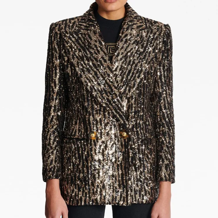 BALMAIN Sequin embellished Double breasted Jacket-1