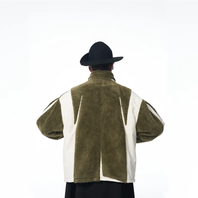 BLINDNOPLAN Solid Color Stand Collar Loose Fit Puffer Jacket Unisex-3