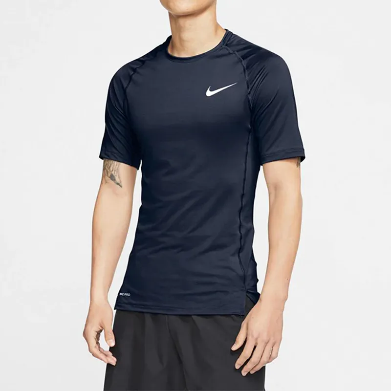 Nike T Shirts Men Navy Blue-2