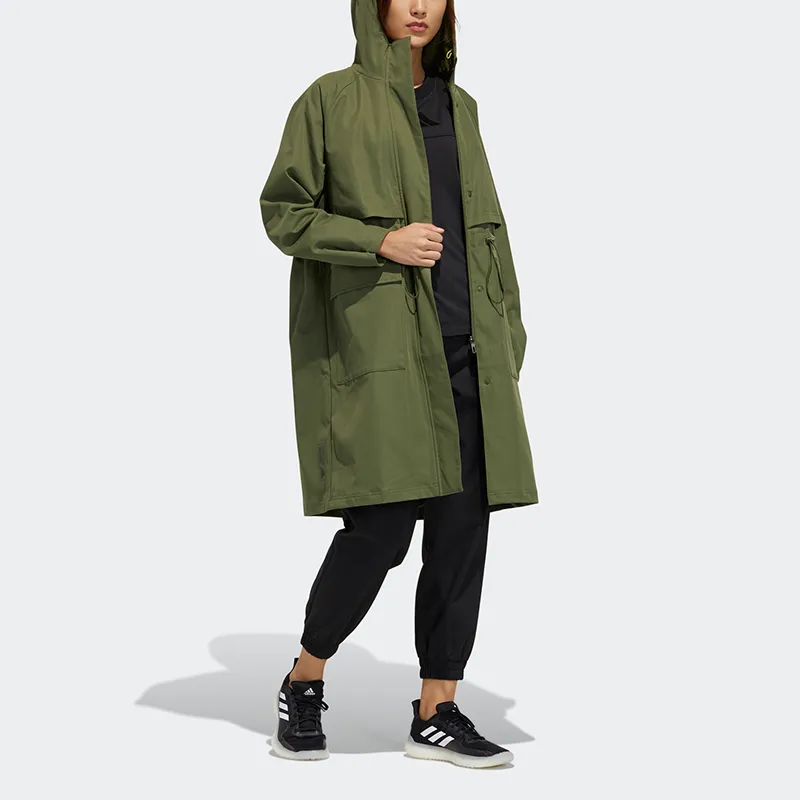 Adidas Tech Jkt Long Jacket Women's Army Green-4