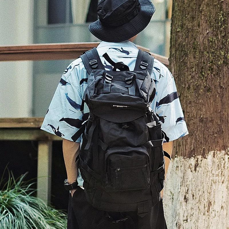 MYEDITION Mountaineering Bag Backpack Oxford Black Men's-7