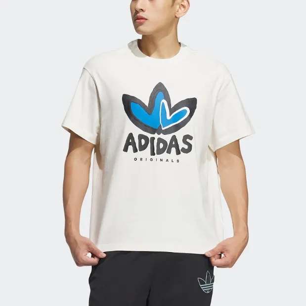 Adidas Originals Set in Sleeve T Shirt Unisex Pink White-3