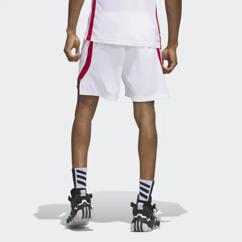 Adidas Basketball Shorts Men Red White-2