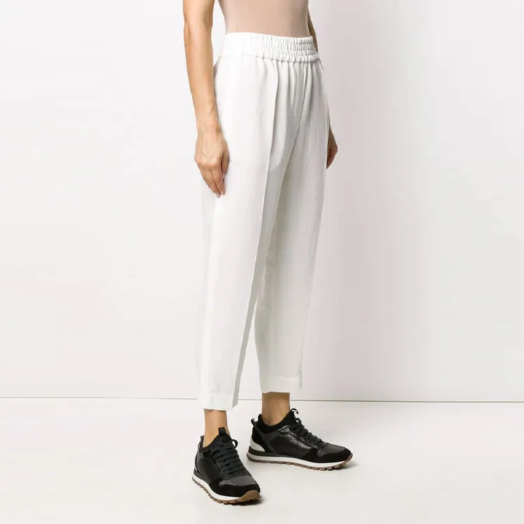 Brunello Cucinelli Striped-Detailed Tapered-Leg Trousers-3