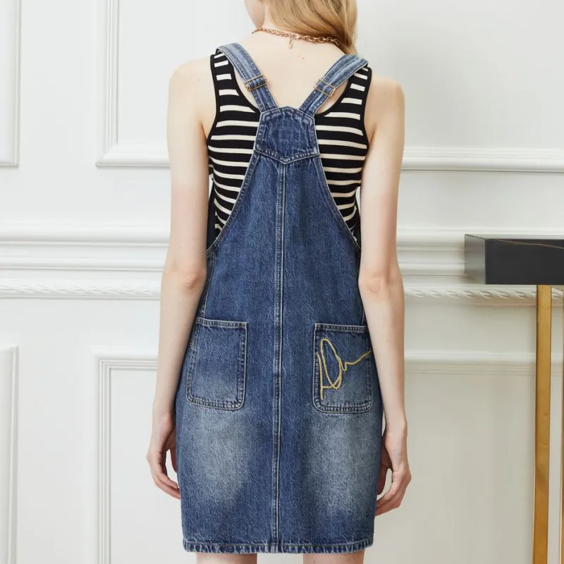 DKNY Sleeveless Dresses Women's Medium Denim Blue-2