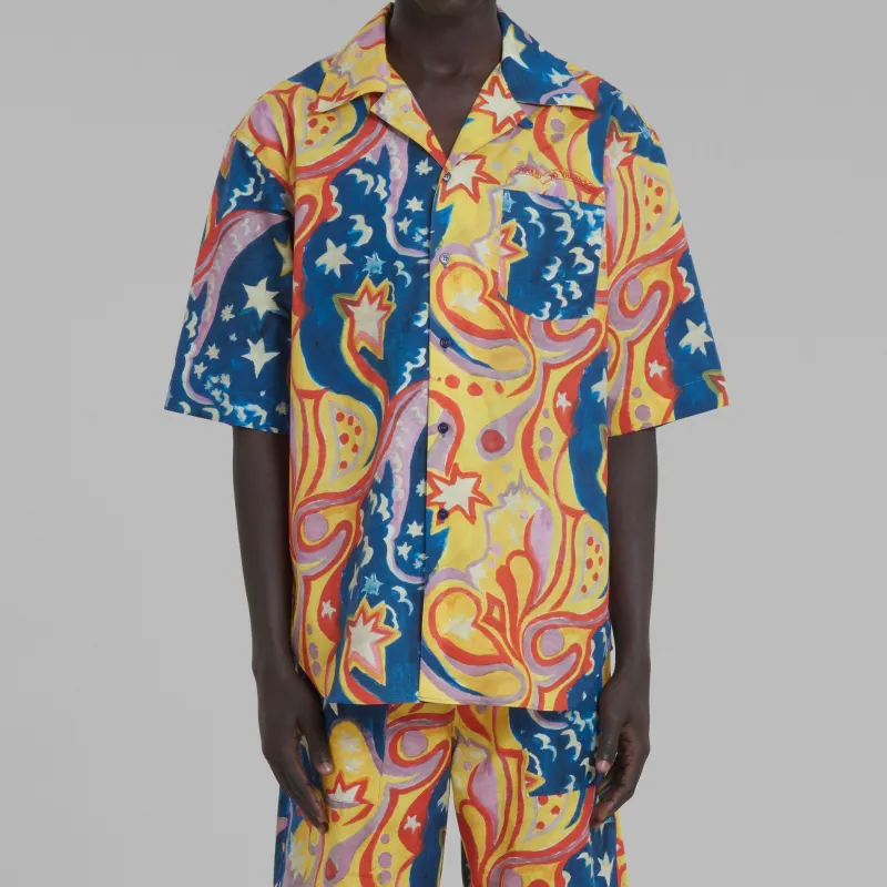 MARNI X No Vacancy Inn Poplin Bowling Shirt-1