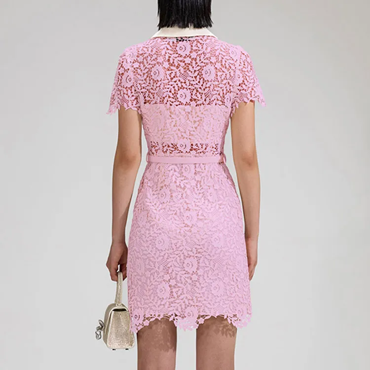 Self portrait Short Sleeved Dresses Women's Pink-5