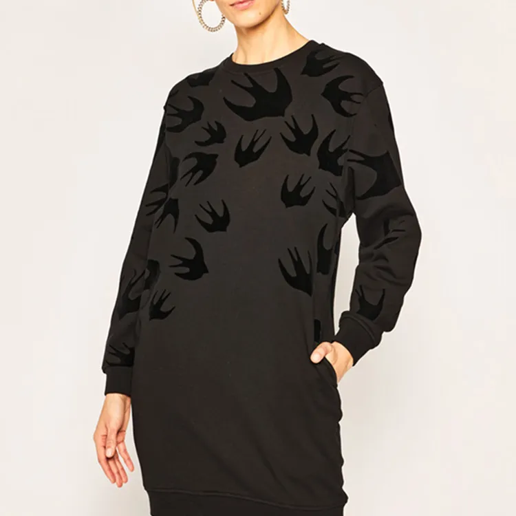McQ Alexander McQueen Long Sleeved Dresses Women's Black-4