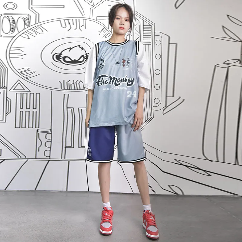 FireMonkey Shorts Unisex Gray Blue-3