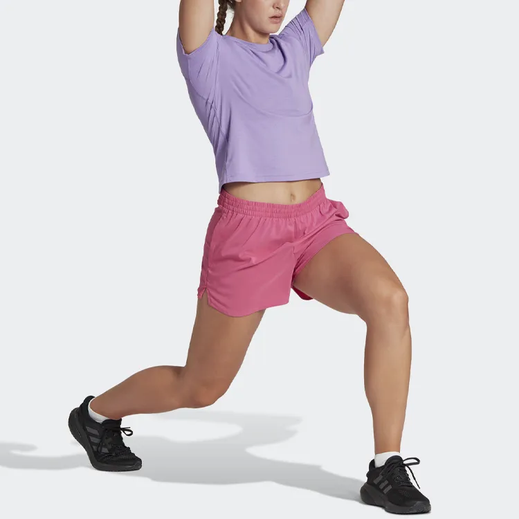 Adidas AEROREADY Casual Shorts Women's Pink-3