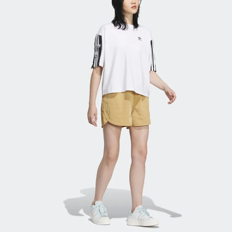 Adidas Originals Sports Shorts Women's Light Gold White-3
