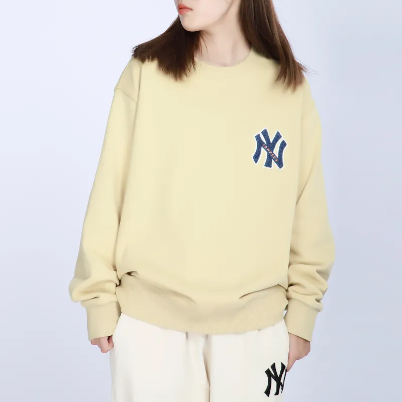 MLB New York Yankees Sweatshirts Unisex Beige Yellow-2
