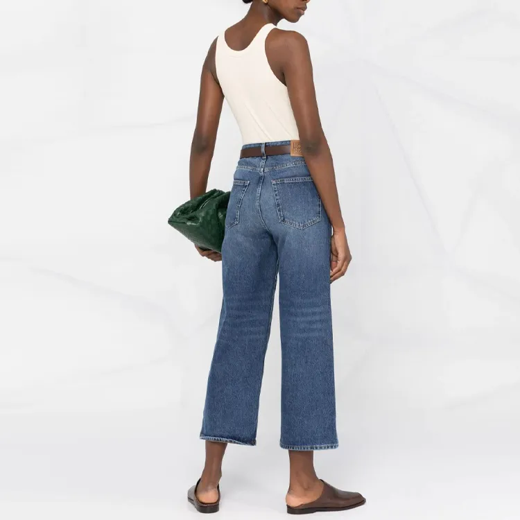 TOTEME Organic Cotton Cropped Flared Jeans-2