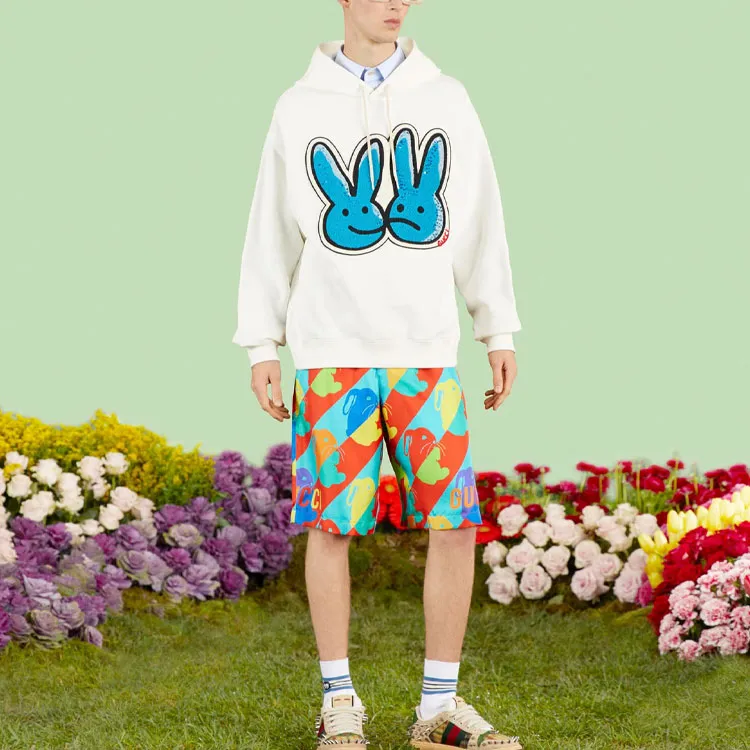 GUCCI Bunny print Cotton Jersey Sweatshirt-1
