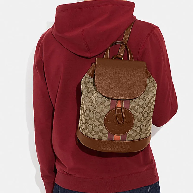 COACH Dempsey 26 Signature Jacquard Stripe Backpack-4
