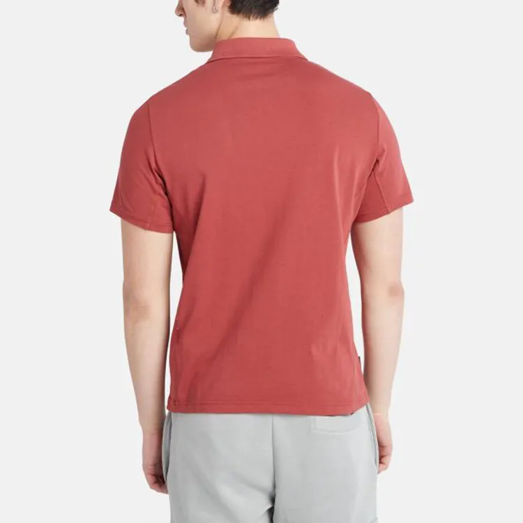 Timberland Polo Shirts Men Dark Red-3