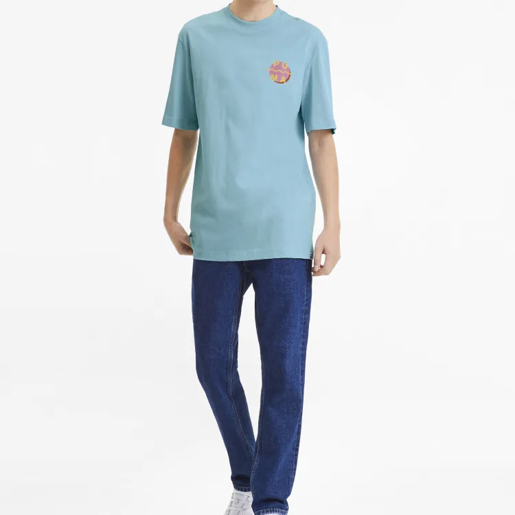 PUMA Set-in Sleeve T-Shirt Men's Sky Blue-2
