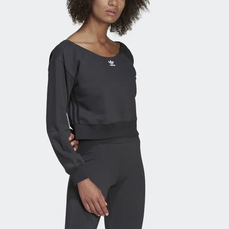 Adidas Originals SLOUCHY CREW Sweatshirt Women's Gray-3