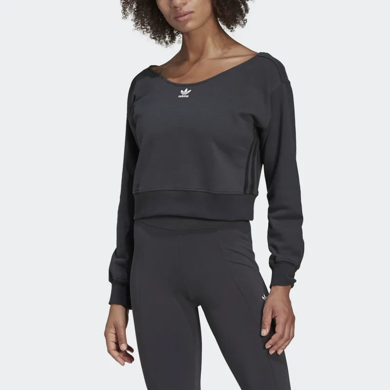 Adidas Originals SLOUCHY CREW Sweatshirt Women's Gray-1