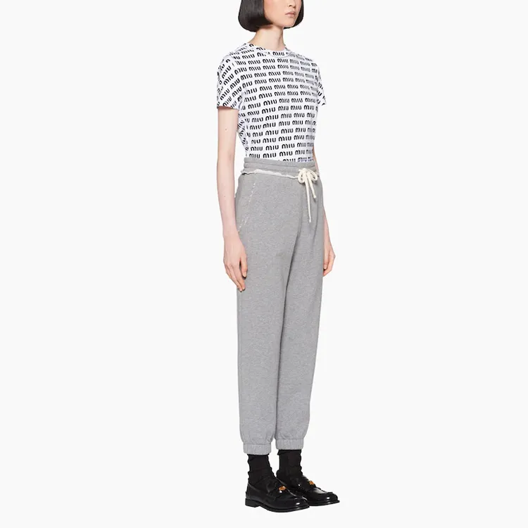 MIU MIU FW22 Casual Pants Women's Gray-3