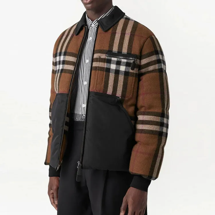 Burberry Exaggerated Checked Zipped Down Puffer Jacket-3
