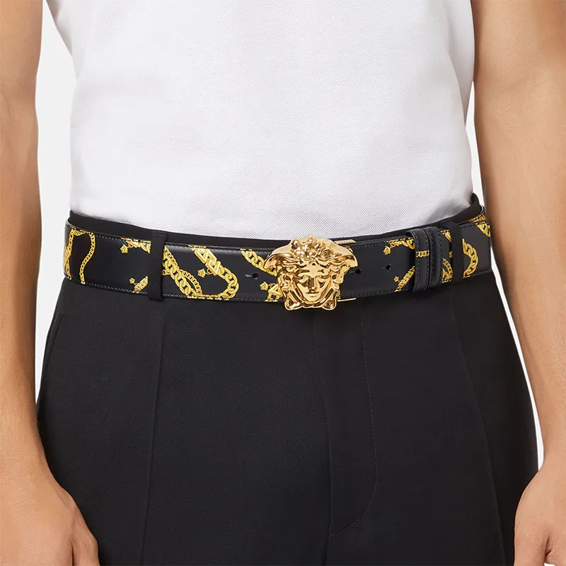 VERSACE La Medusa Chain Reversible Belt-3