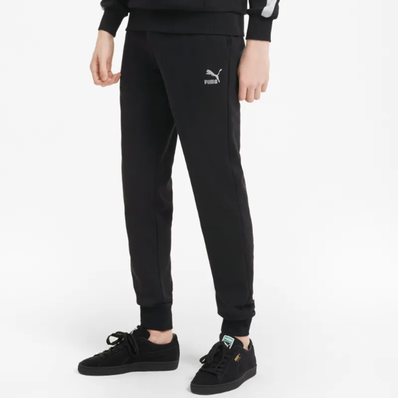 PUMA Patch Padded Hoodie Knitted Sweatpants Men Black-4