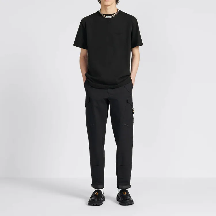 DIOR Logo Embroidered Round Neck T Shirt-2