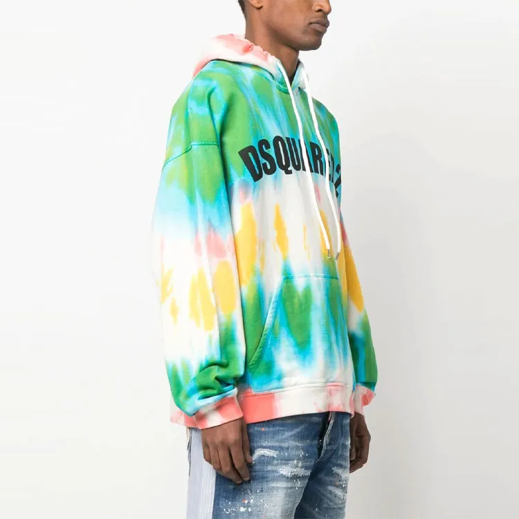 DSQUARED 2 Tie Dyed Logo Printed Hoodie-3