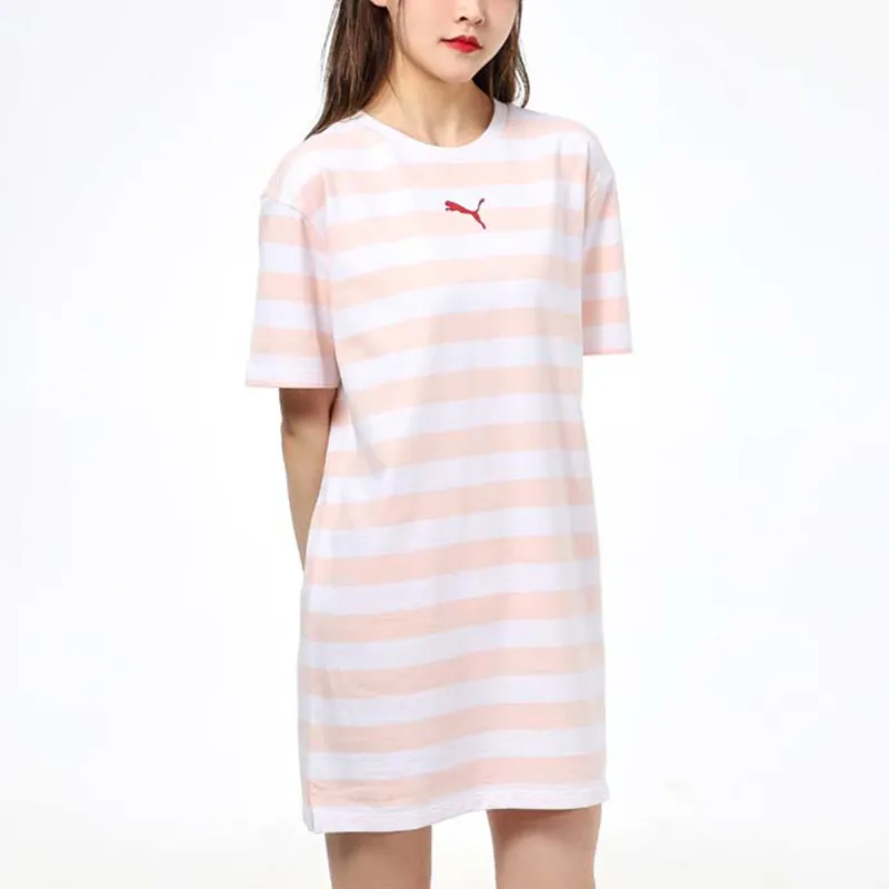 PUMA Short Sleeved Dresses Women's Pink-4