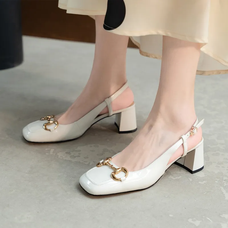CAMEIDO High Heels Women's Ecru-2