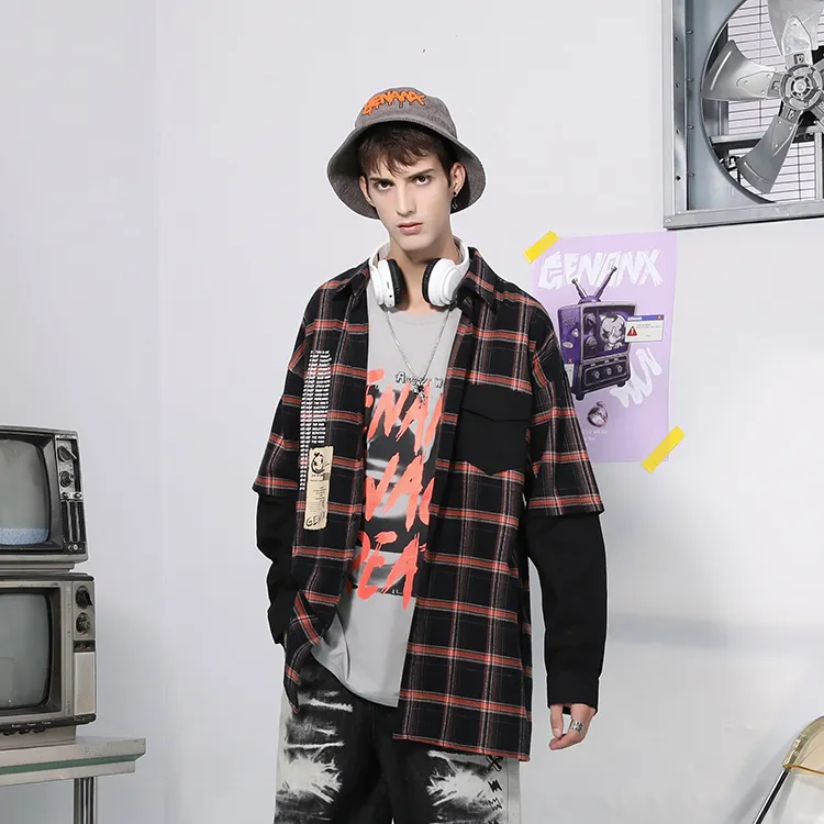 GENANX Shirts Unisex Red Black Plaid-2