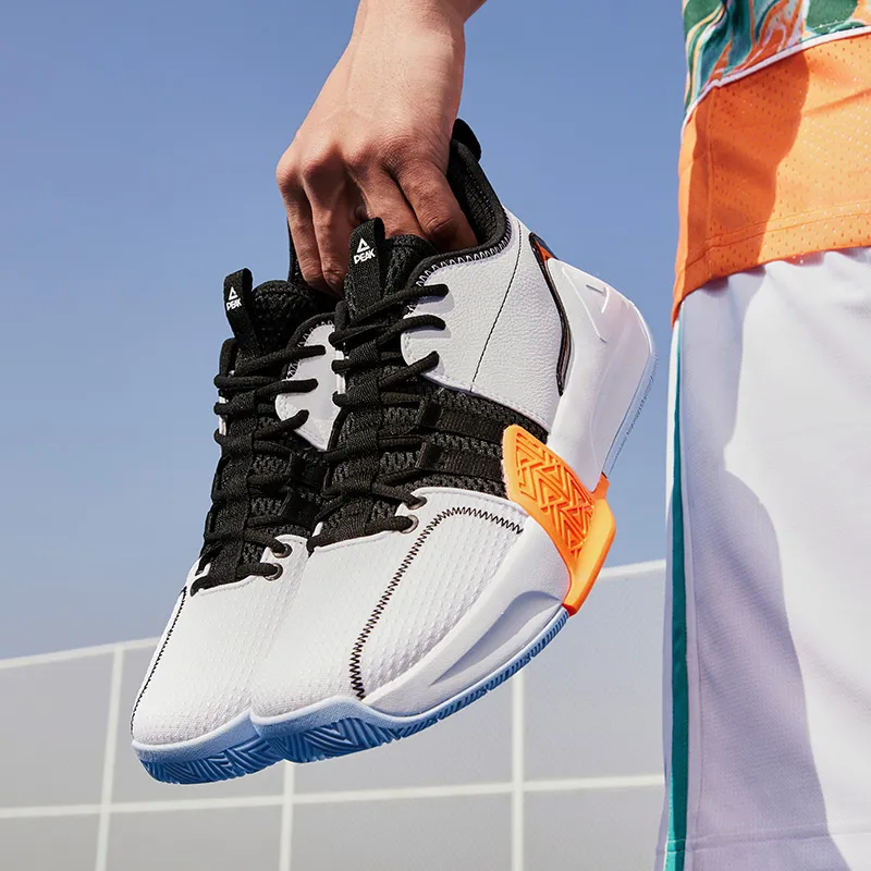 PEAK Surprise 1.0 Mid-Top Power Performance Basketball Shoes All White/Black-7