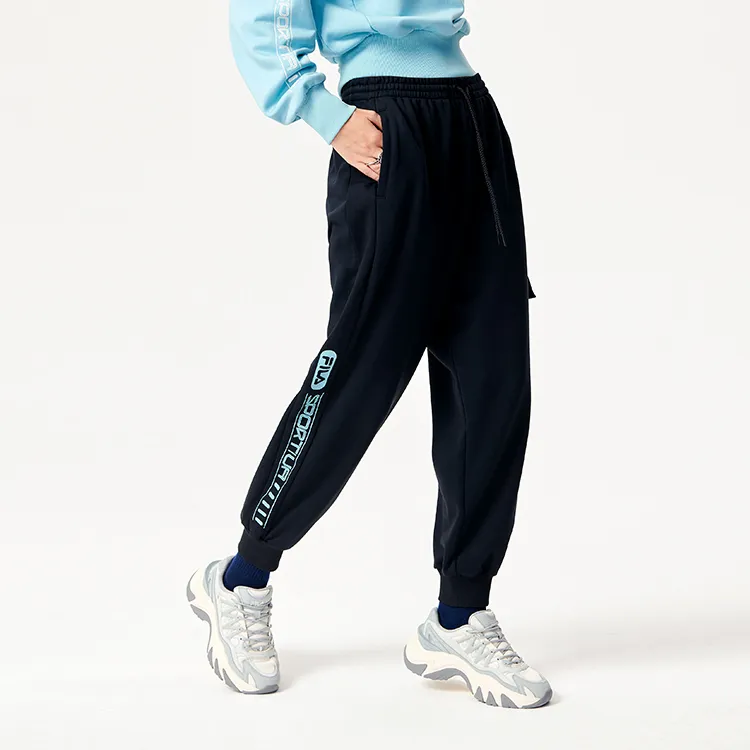 FILA FUSION Knitted Sweatpants Women's Pitch Black-4