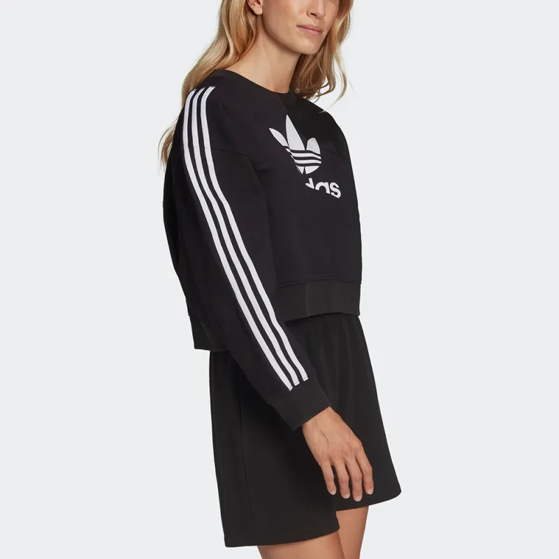 Adidas Originals Logo-print Cropped Sweatshirt-3